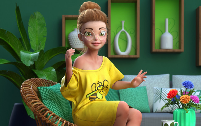 Обои картинки фото красотка, 3д графика, люди , people, девушка, красивая, супер, секси, няша, нежная, классная, модница, лапочка, мадам