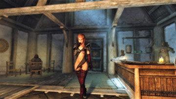 обоя видео игры, the elder scrolls v,  skyrim, девушка, наряд