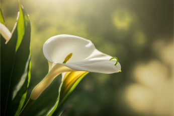 Картинка 3д+графика цветы+ flowers белые каллы макро