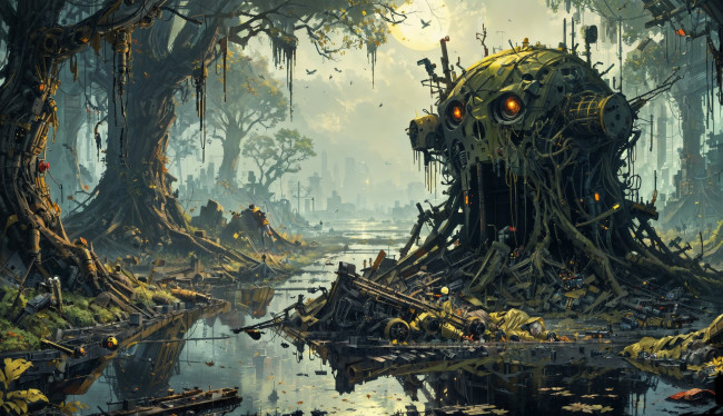 Обои картинки фото фэнтези, роботы,  киборги,  механизмы, нейросети, графика, нейроарт, ai, art, нейронные, сети, рисунки, нейро, искусство, нейрографика, graphics, neuroart, neural, networks, drawings, neuro, neurography