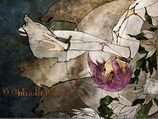 Обои картинки фото аниме, wolf`s, rain