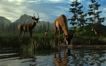 Картинка 3д графика animals животные