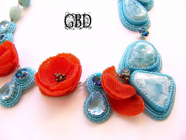 Обои картинки фото гузель, бакеева, маки, небесах, разное, украшения, аксессуары, веера