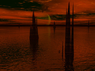 Картинка 3д графика sea undersea море планета