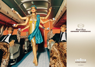 обоя бренды, lavazza, девушка, кофе