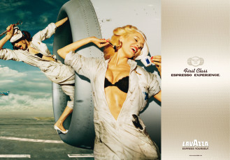 обоя бренды, lavazza, кофе, девушка