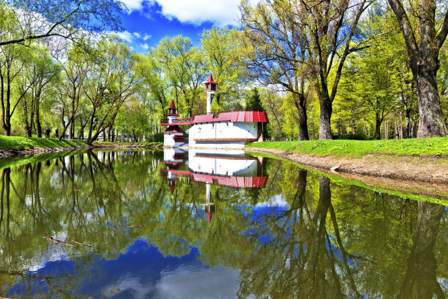 Обои картинки фото природа, парк, горького, сказочный, замок, минск, беларусь, gorky, park