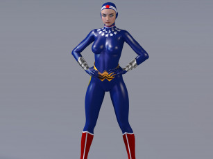 Картинка 3д+графика fantasy+ фантазия латекс девушка супермен взгляд