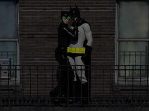 Картинка 3д+графика fantasy+ фантазия ночь парень супермены взгляд девушка