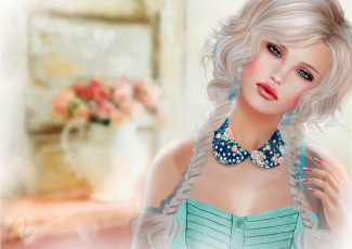 Картинка 3д+графика people+ люди девушка комната грусть