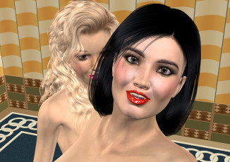 обоя 3д графика, portraits , портрет, улыбка, взгляд, девушки