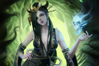 Картинка фэнтези красавицы+и+чудовища девушка фантастика арт череп