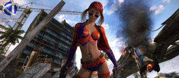 Картинка 3д+графика fantasy+ фантазия руины оружие девушка