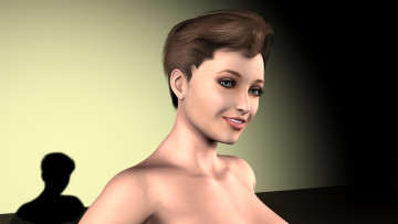 обоя karlin, 3д графика, portraits , портрет, улыбка, взгляд, девушка