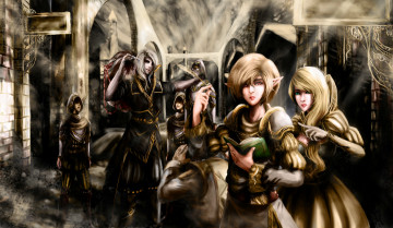 Картинка фэнтези эльфы вампиры город