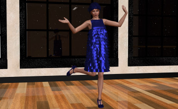 Картинка 3д+графика people+ люди жест платье девушка