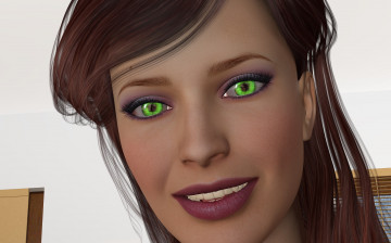 Картинка 3д+графика portraits+ портрет взгляд улыбка девушка