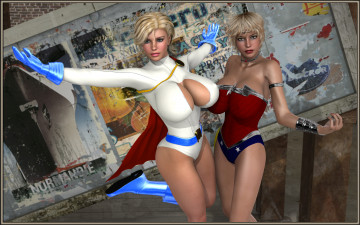 обоя 3д графика, fantasy , фантазия, девушки, супермен