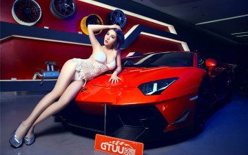 обоя автомобили, авто с девушками, автомобиль, девушка, азиатка