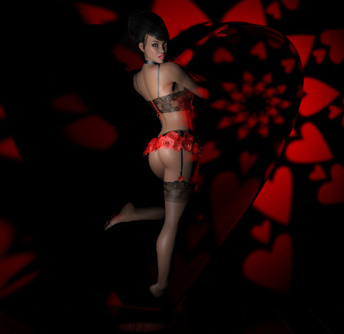 Обои картинки фото 3д графика, people , люди, взгляд, девушка