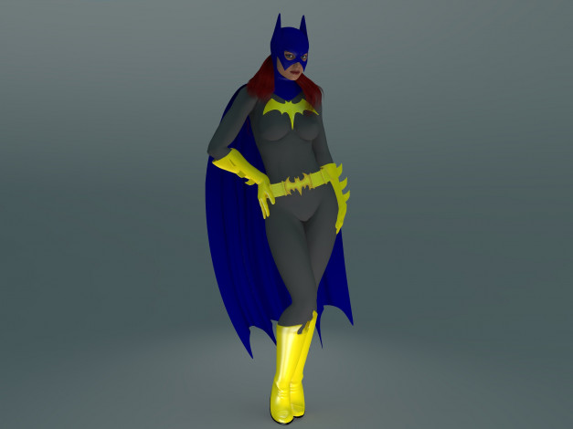 Обои картинки фото 3д графика, fantasy , фантазия, плащ, взгляд, супермен, девушка