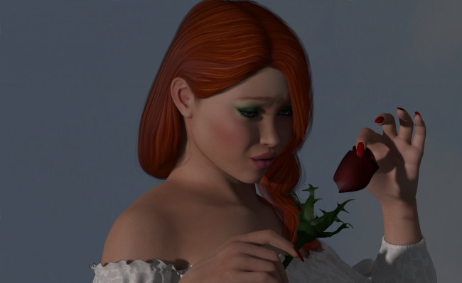 Обои картинки фото 3д графика, portraits , портрет, рыжая, девушка