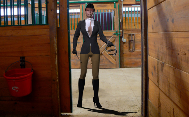 Обои картинки фото 3д графика, people , люди, девушка, жокей