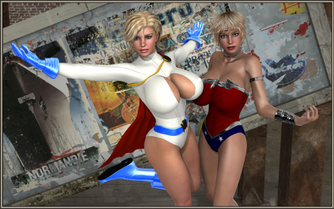 Обои картинки фото 3д графика, fantasy , фантазия, девушки, супермен