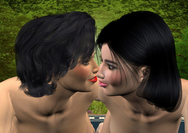 Обои картинки фото 3д графика, portraits , портрет, взгляд, девушки