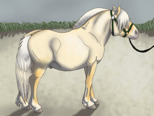 Картинка рисованное животные +лошади фон лошадь