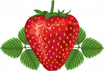 Картинка векторная+графика еда+ food ягоды листья фон клубника