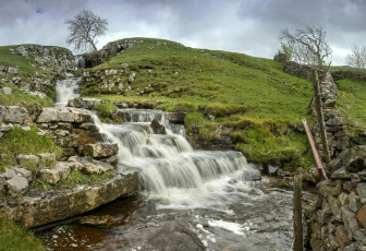 Картинка природа водопады речка уступ водопад