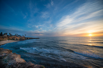 Картинка природа восходы закаты океан горизонт солнце