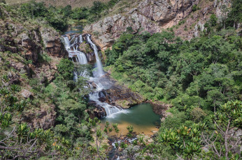 Картинка природа водопады лес река водопад