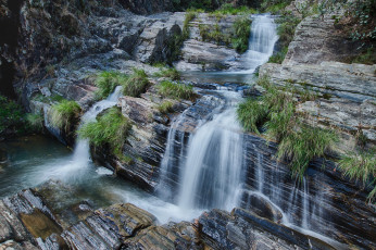 Картинка природа водопады лес река водопад