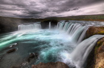 Картинка природа водопады водопад обрыв скалы река