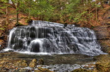 Картинка природа водопады водопад лес река