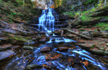 Картинка природа водопады водопад река лес
