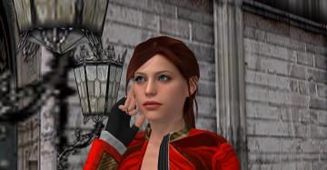 Картинка 3д+графика портрет+ portraits девушка фонарь фон взгляд