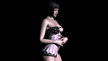 Картинка 3д+графика люди+ people девушка взгляд фон