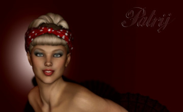 Картинка 3д+графика портрет+ portraits девушка взгляд фон улыбка