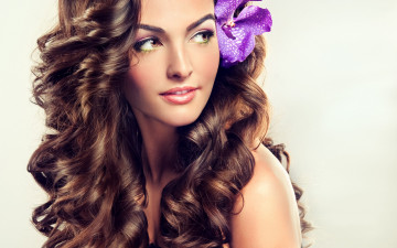 Картинка девушки -unsort+ лица +портреты волосы кудри цветок улыбка взгляд макияж модель девушка
