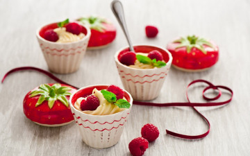 Картинка еда мороженое +десерты мята малина