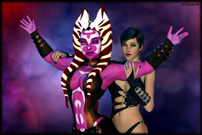 Обои картинки фото 3д графика, фантазия , fantasy, фон, взгляд, девушка, халк