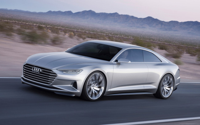 Обои картинки фото audi a9 prologue concept 2016, автомобили, audi, металик, серебристый, 2016, concept, prologue, a9
