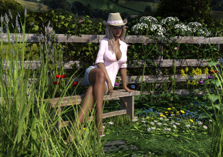 Картинка 3д+графика люди+ people девушка взгляд фон