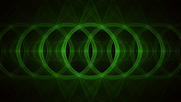 Картинка 3д+графика абстракция+ abstract зеленые абстрактные кольца
