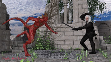 Картинка 3д+графика фантазия+ fantasy оружие фон мужчина взгляд