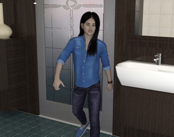 Обои картинки фото 3д графика, люди , people, фон, взгляд, девушка