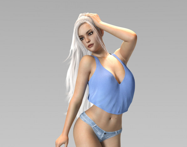 Обои картинки фото 3д графика, люди , people, девушка, фон, взгляд